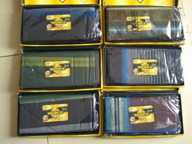 Sarung WADIMOR motif gold Kain Tenun Sholat Pesantren Santri Dewasa Pria Laki