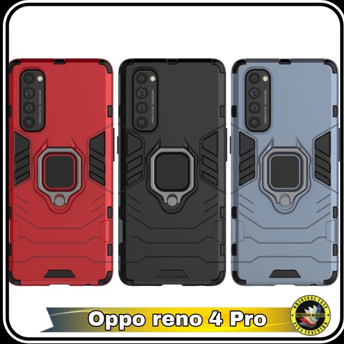 Casing Oppo Reno4 Reno 4 Pro Hard Soft Case Iring Magnetic Slim Armor