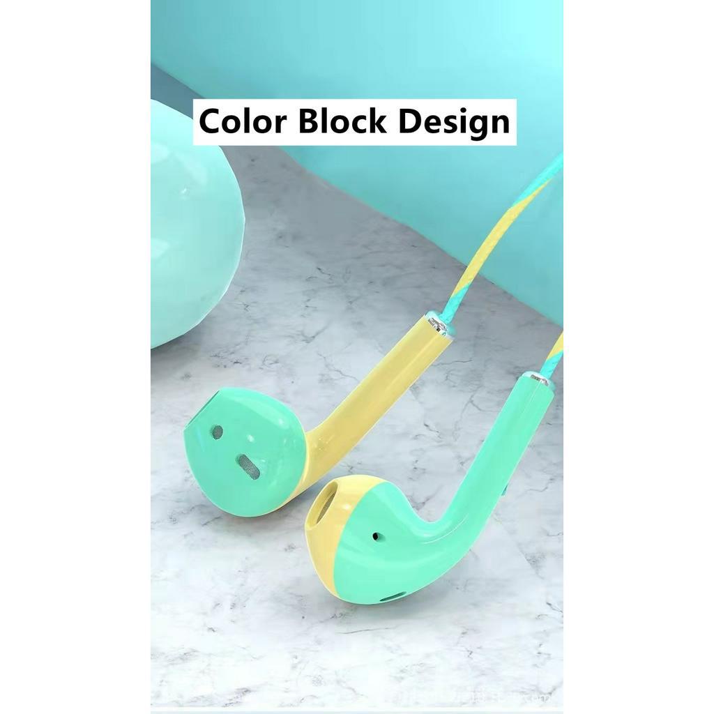 Handsfree U24 Macaron EXTRA BASS HIFI | Two Tone dua Warna / Earphone R2 Macaroon Color Hifi Extra Bass