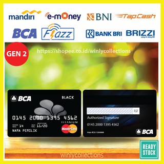 EMONEY E TOLL BCA FLAZZ BCA GEN 2 DESIGN CREDIT CARD BLACK CARD  E MONEY FLAZZ BCA TERBARU - 2 SISI