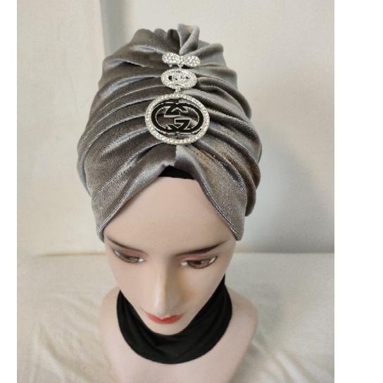 Kekinian Turban instan turban beludru dengan swaroski GG turban dewasa turban payet ~