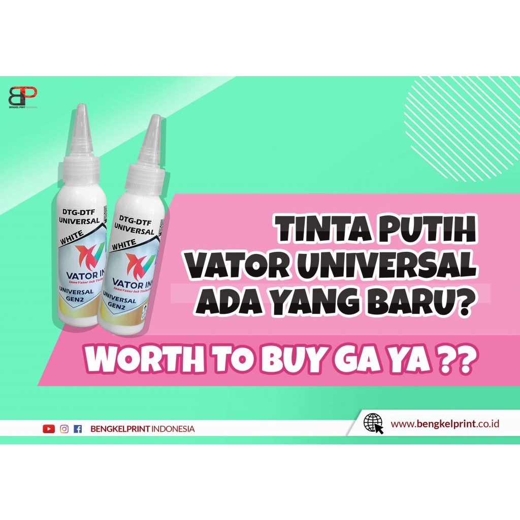 TINTA VATOR UNIVERSAL GEN 2 WHITE | TINTA SABLON DTG DTF DST | TINTA DTF DTG