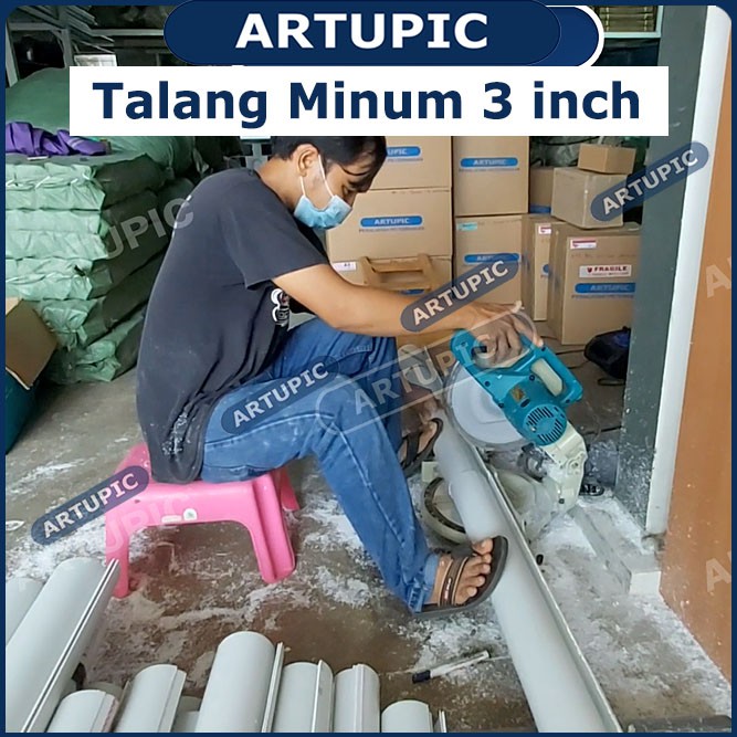 Talang Minum 3 inch Pralon Tempat Minum Ayam Pipa Belah 4 meter