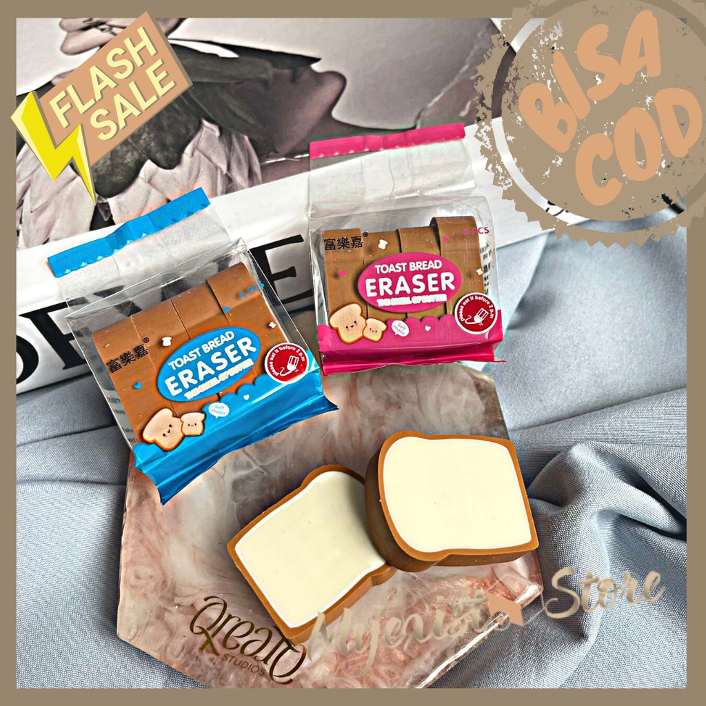 

Penghapus Lucu Pensil karakter dummy makanan set lucu murah Penghapus motif makanan roti tawar IVN628