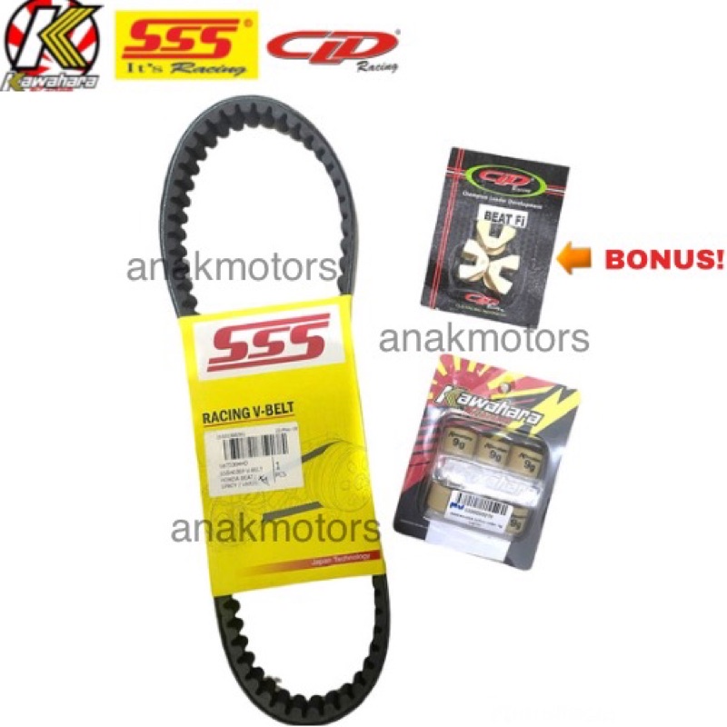 PAKET VBELT VANBEL VANBELT Kzl 100%ORI SSS / ROLLER KAWAHARA /BONUS KARET SLIDE RUMAH ROLLER/KARET S