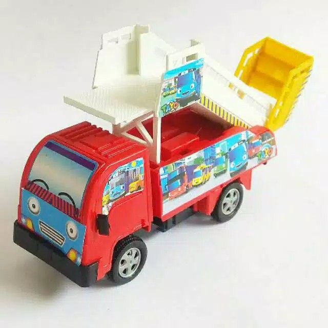 Mainan Mobil Bandara Truck Tangga , truk Beko , Truck Molen Motif Tayo