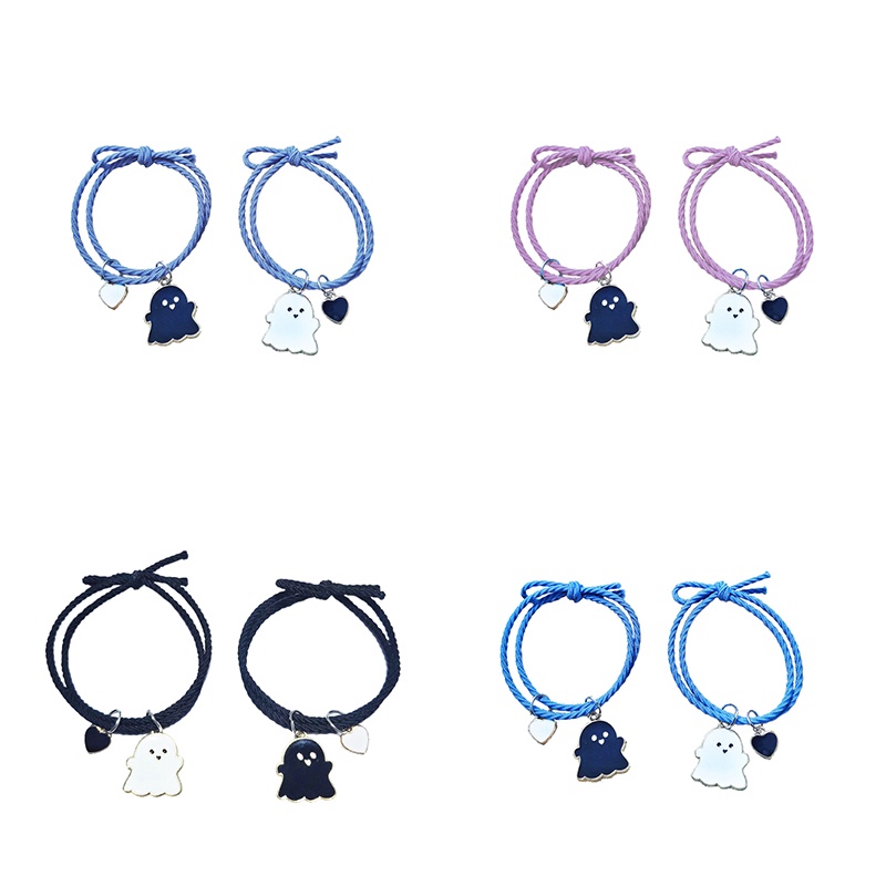 2 Pcs Lucu Hantu Pasangan Gelang Adjustable Pesona Gelang Untuk Kekasih Persahabatan Untuk Pria Wanita