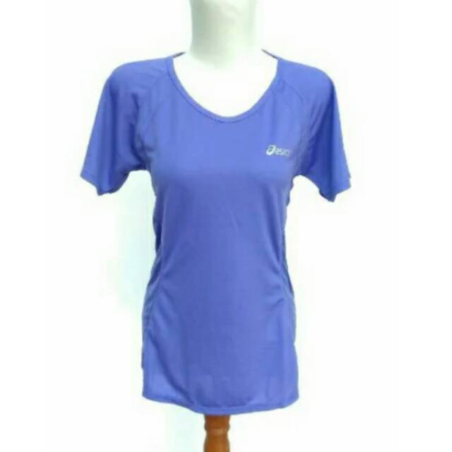 Baju Kaos Tshirt Olahraga Wanita Cewek Branded Asics MotionDry Sport Original