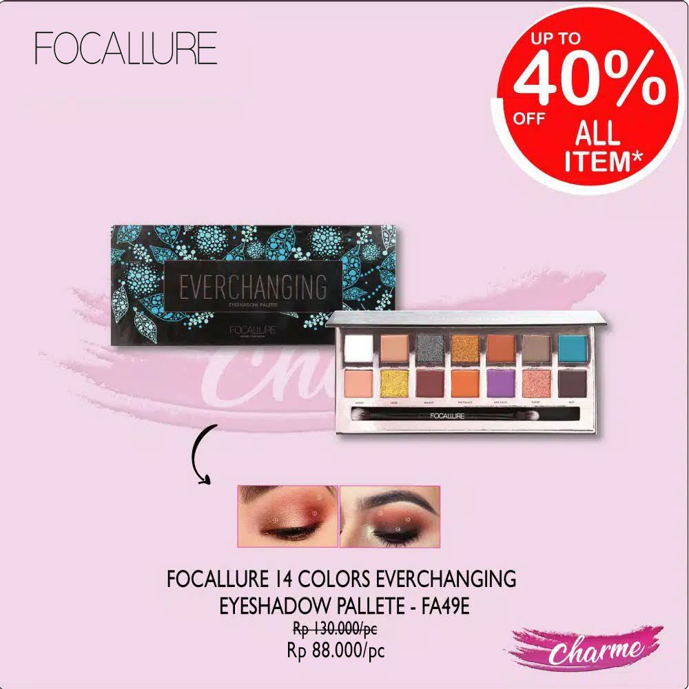 (READY &amp; ORI!) Focallure 14 Colors Everchanging Eyeshadow Pallete fa49 fa 49 fa49e