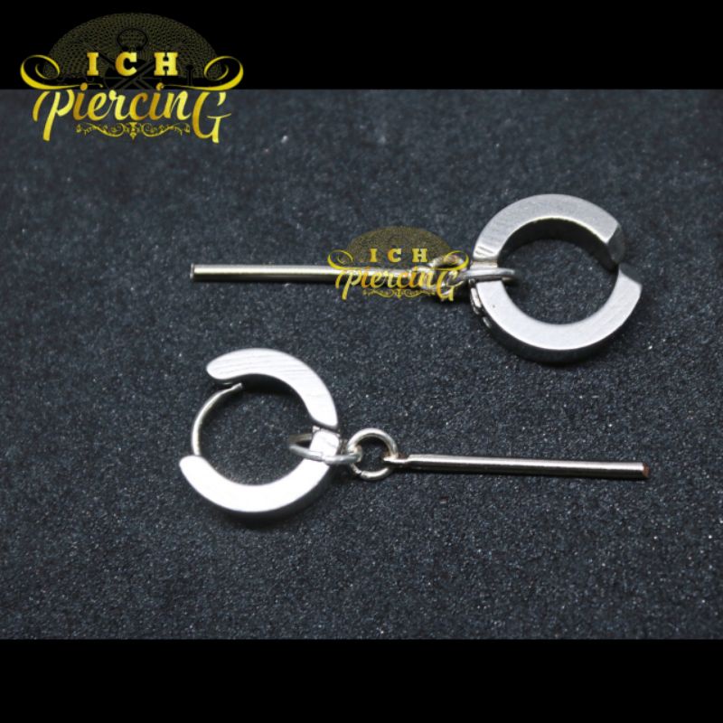 anting tindik dan jepit model batang 1 silver / anting tindik dan jepit titanium silver / ICH PIERCING