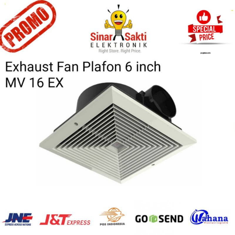 Maspion Exhaust Fan Plafon 6" 6 inch Kipas Plafon Ceiling MV 16 EX MV16EX Cerobong