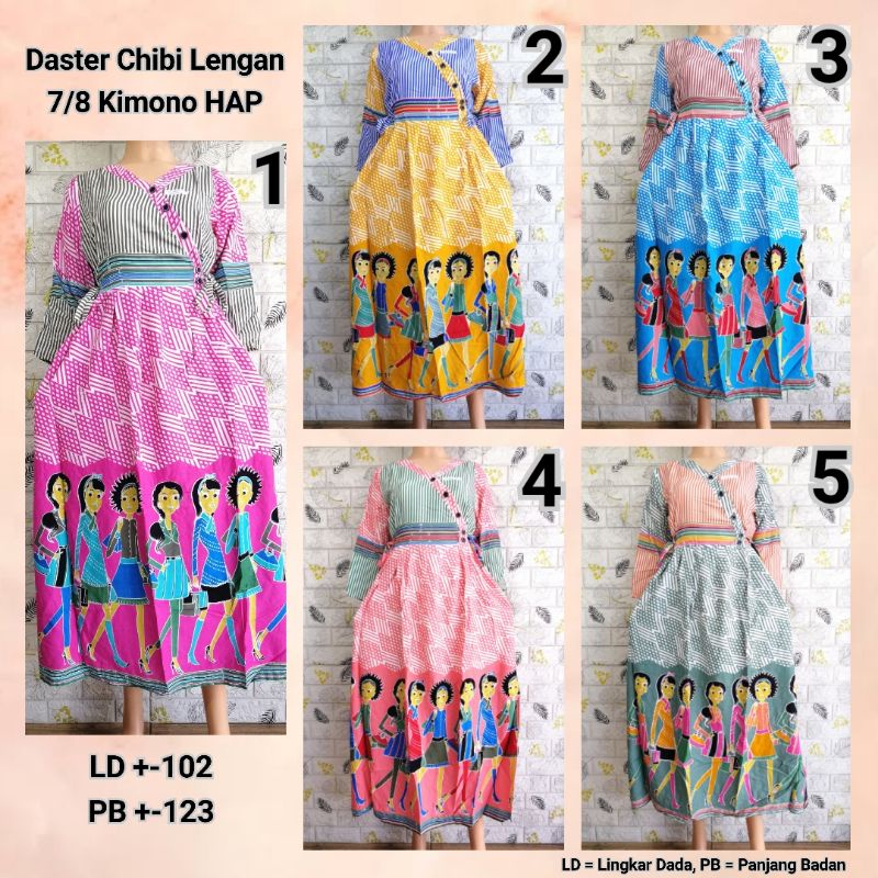 Daster Chibi Lengan 7/8 Kimono HAP LD 102 Adem Busui Friendly BU TEJO KLSO + PSNG