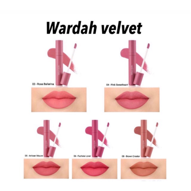 sale . [ garansi original ] 1-14 nomor lengkap // Wardah velvet colour fit lip mousse / wardah colorfit velvet matte lip mousse