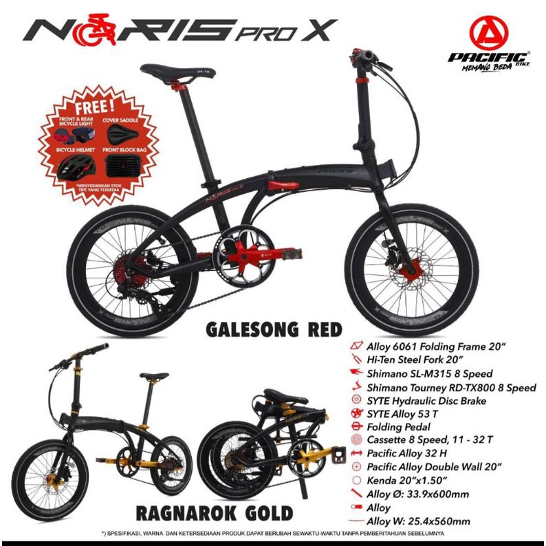 Sepeda Lipat 20 inch Pacific Noris Pro X