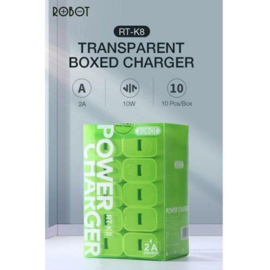 Robot RT-K8 Charger 2A 10Watt - Charger Robot RT K8 2A for IPhone &amp; Android