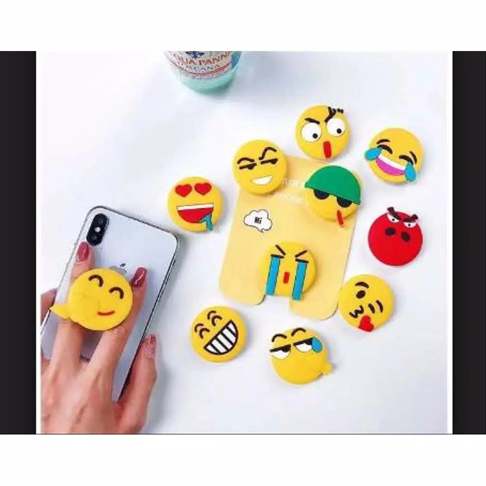 Pop Socket HP Emoticon Lucu Pop Socket 3D Karakter