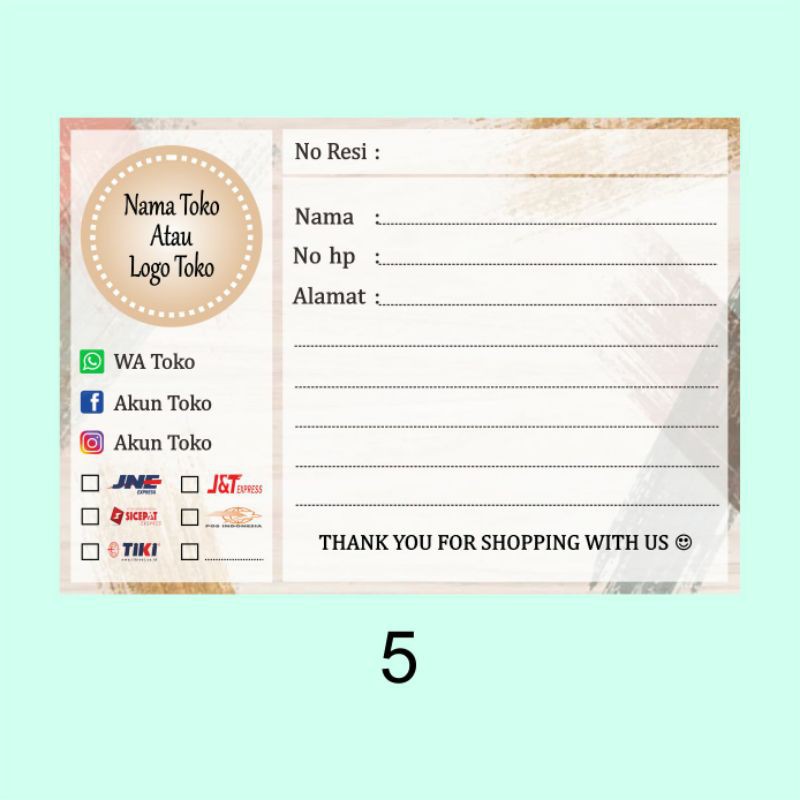 Sticker label pengiriman olshop custom / label pengiriman olshop / shipping sticker-5