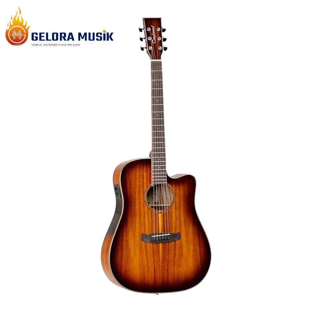 Gitar Akustik Elektrik Tanglewood Winterleaf Exotic TW5 E KOA Dreadnought CTWY, Autumn Burst Gloss W