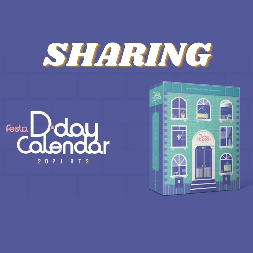 [READY] SHARING BTS: FESTA D-DAY CALENDAR - MEMBER SET RM/JIN/SUGA/J-HOPE/JIMIN/TAEHYUNG/JUNGKOOK
