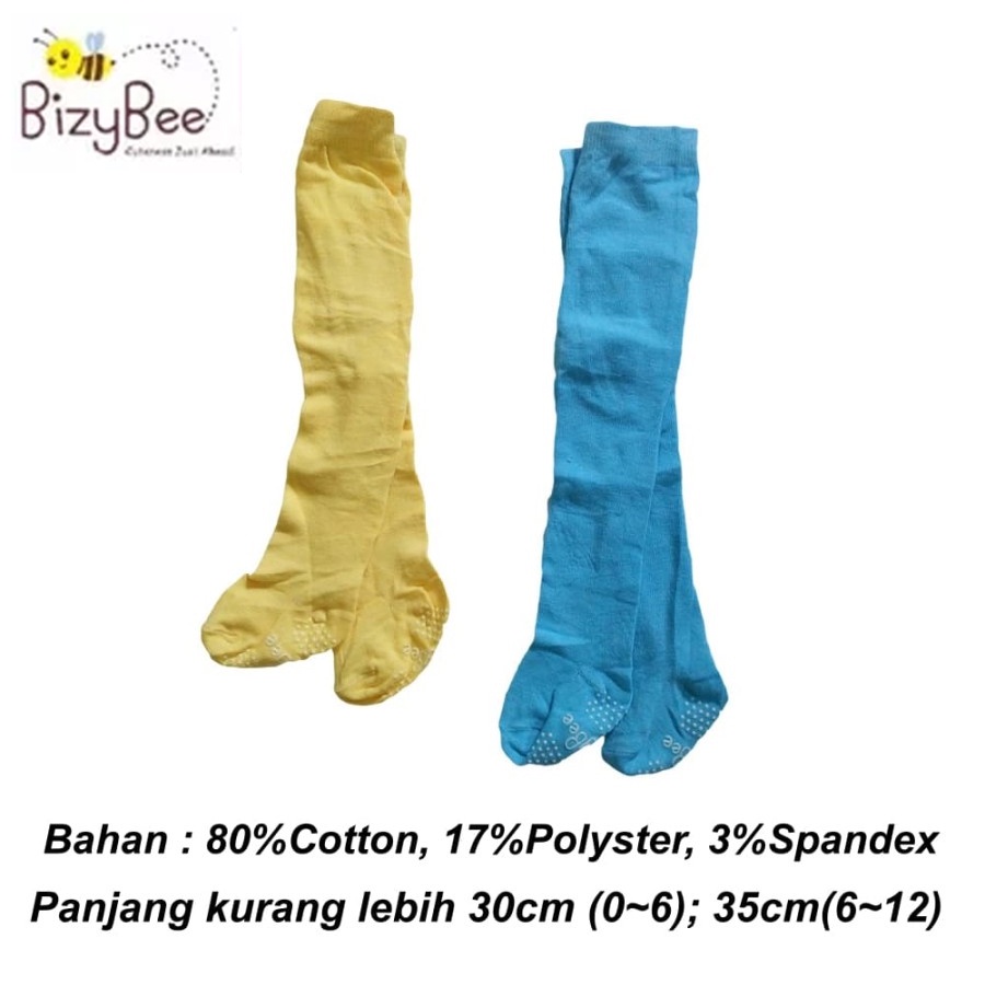 Bizy Bee Celana Legging Anak Tutup Kaki Anti Slip Polos Warna Bizybee Baby Stoking Bayi 4in1