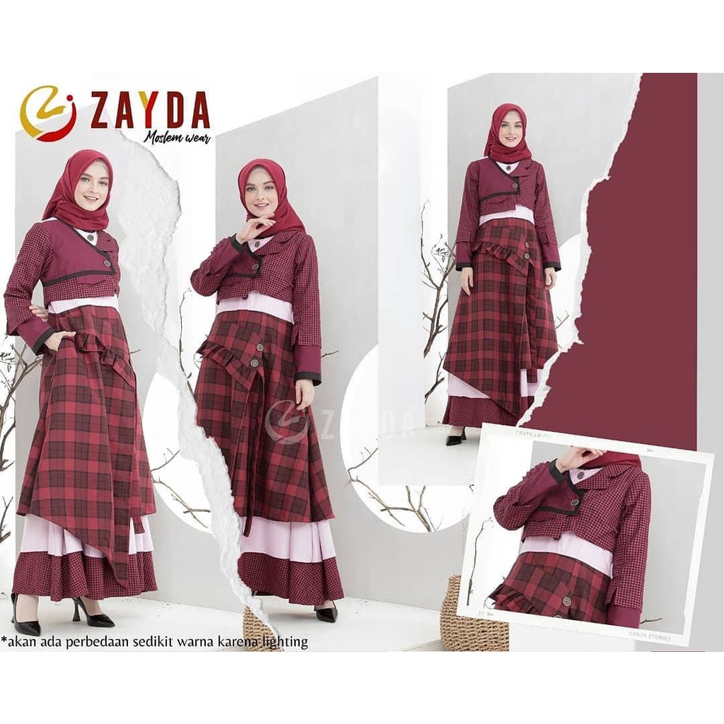 GAMIS ZAYDA ZG66 MAROON ORIGINAL KEKINIAN MODERN TRENDY MODIS ELEGANT BEST SELLER