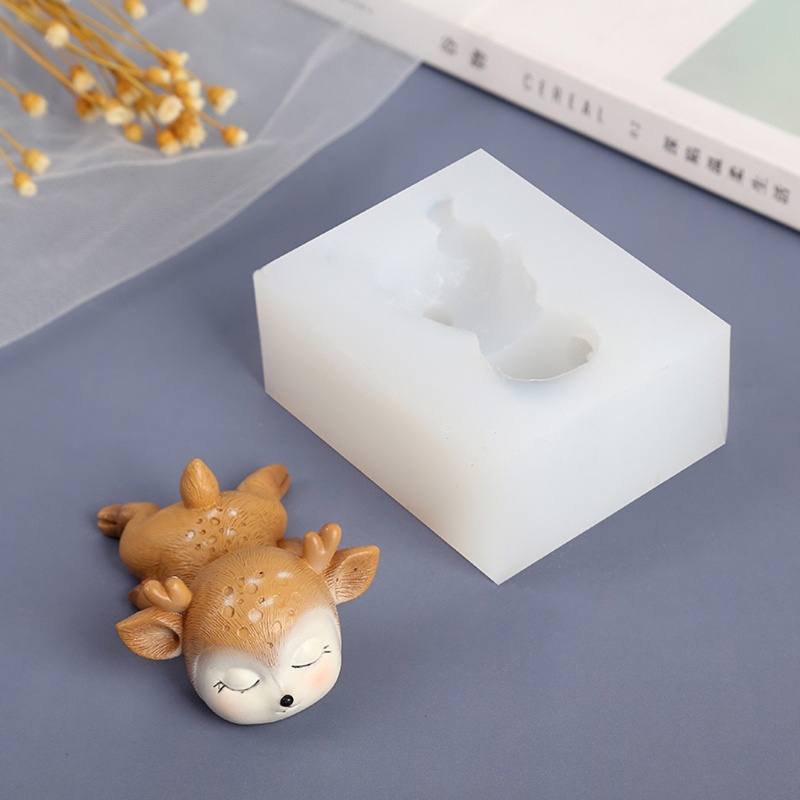 SIY  DIY 3D Deer Silicone Mold Cartoon Elk Mold for Candle Fondant Chocolate Wax Crayon Soap Epoxy Resin CastIng Craft Tools