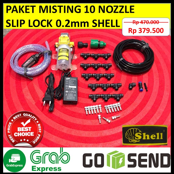 Paket Misting / Kabut / Embun 10 Nozzle 0.2mm - SHELL PUMP