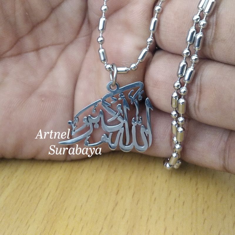 Kalung  Arab ALLAH HUAKBAR Stainless Monel