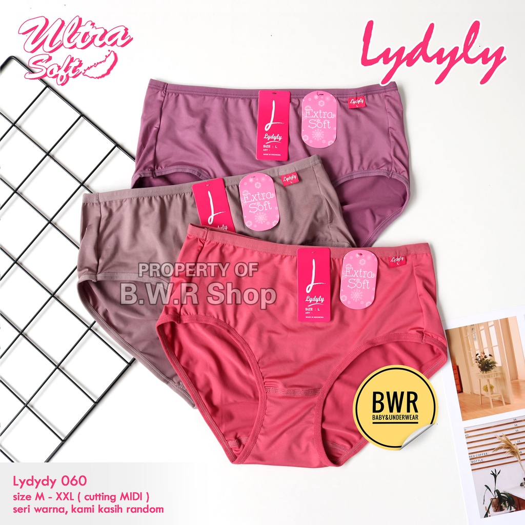 [ 6pc ] CD LYDYLY L060 Basic Midi / Celana Dalam Remaja Wanita Dewasa 060 Extra Soft | Bwr