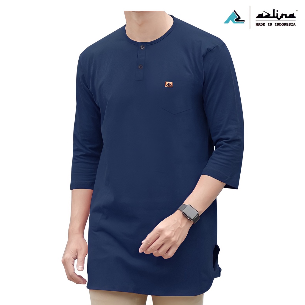 Baju Koko Polos Bahan Kaos Lengan 3/4 Azlina