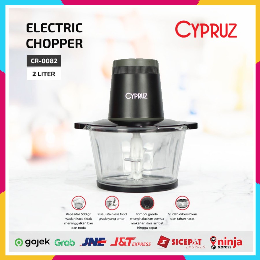 Cypruz Chopper Wadah Kaca 2 Liter CR-0082