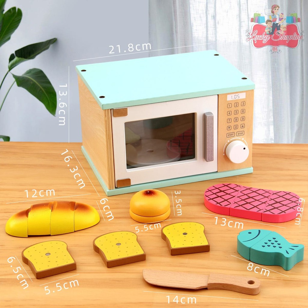 [BIG SALE] Kitchen Bakery Wooden Toy Pastel Collection - Mainan masak masakan cashier pretend play kayu edukasi