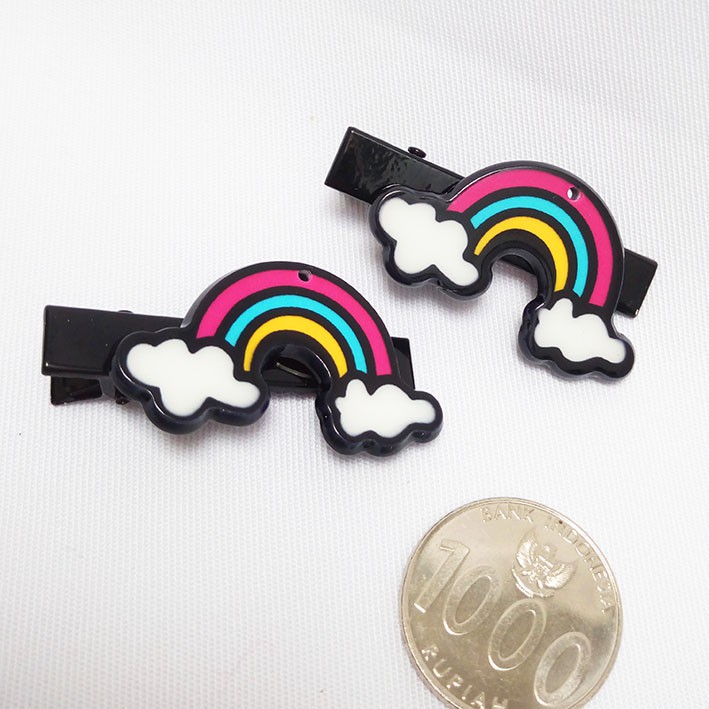 PGS-034 RAINBOW ISI 2 Jepit Rambut Model Pelangi