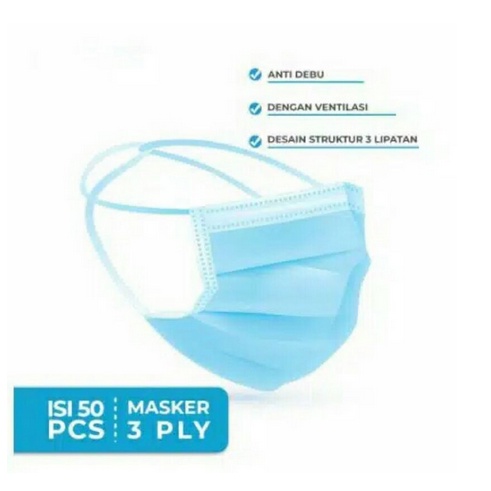MASKER HIJAB 3 PLAY 1 BOX ISI 50 PCS