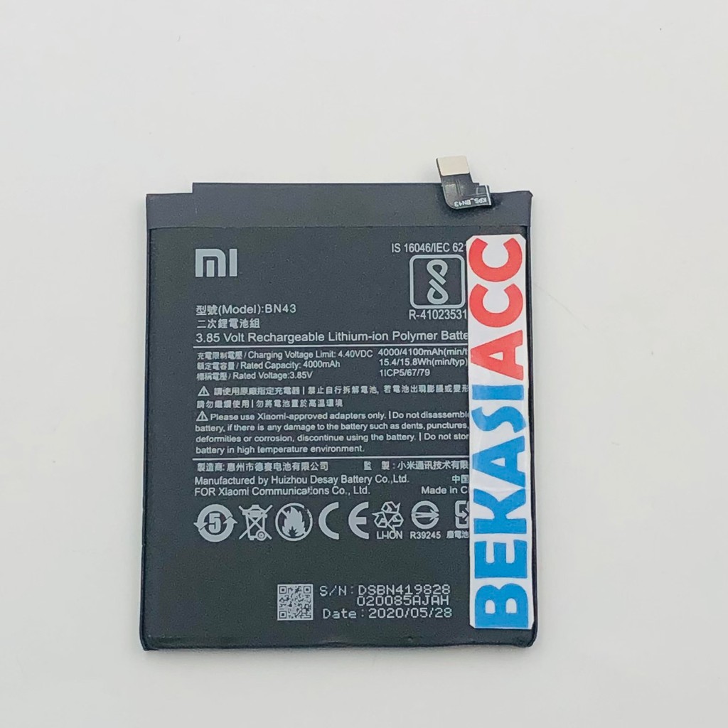 BATERAI XIAOMI REDMI NOTE 4X / BATERAI REDMI NOTE 4X / BATRE BN43 ORI