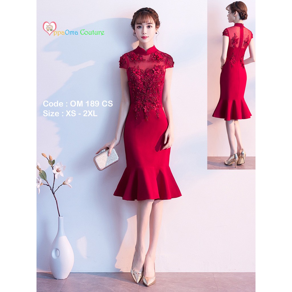 gaun cheongsam modern