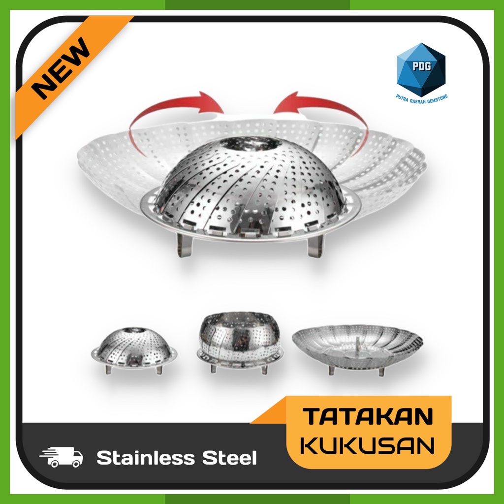 Jual Tatakan Kukusan Stainless Steamer Panci Kukus Lipat Flexible Besar