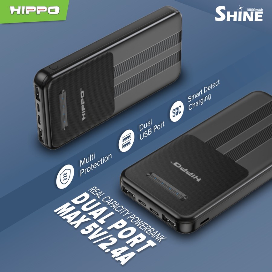 Hippo Shine Power Bank 10000 mAh Smart Detect Charging