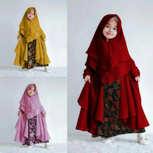 Gamis Anak Perempuan 6 7 8 Tahun Gamis Syari Anak Gamis Batik Anak Perempuan Adonia Sohwa Hijab Anak