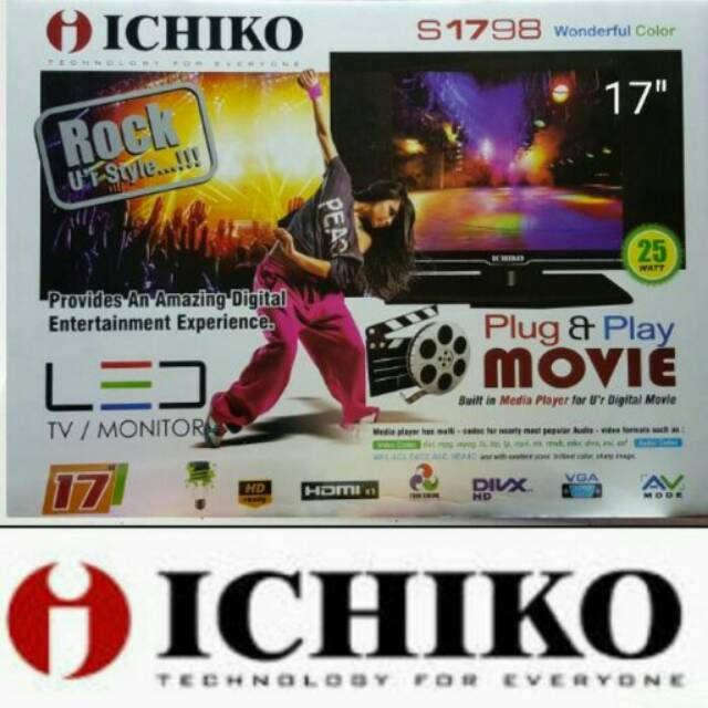 TV LED ICHIKO 17 IN free antena tv