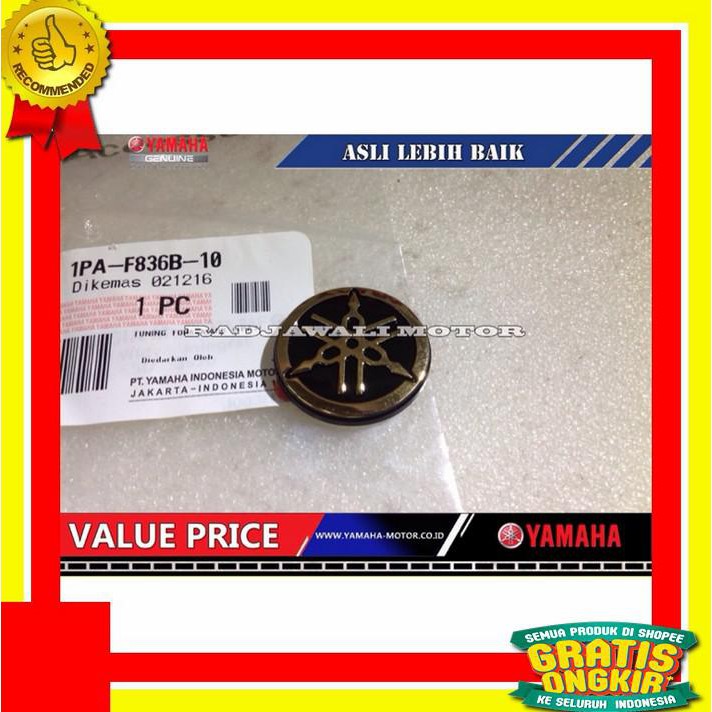 TERMURAH EMBLEM LOGO YAMAHA GOLD COVER LAMPU STOP WINDSHIELD VIXION ASLI YAMAHA