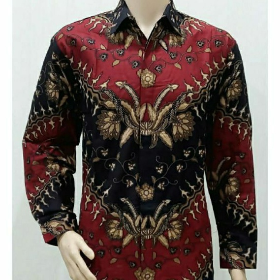 Baju Kemeja Batik Pria Jumbo 4L-5L Lengan Panjang Big Size XXXL Atasan Hem Batik Modern DHL-Mrh