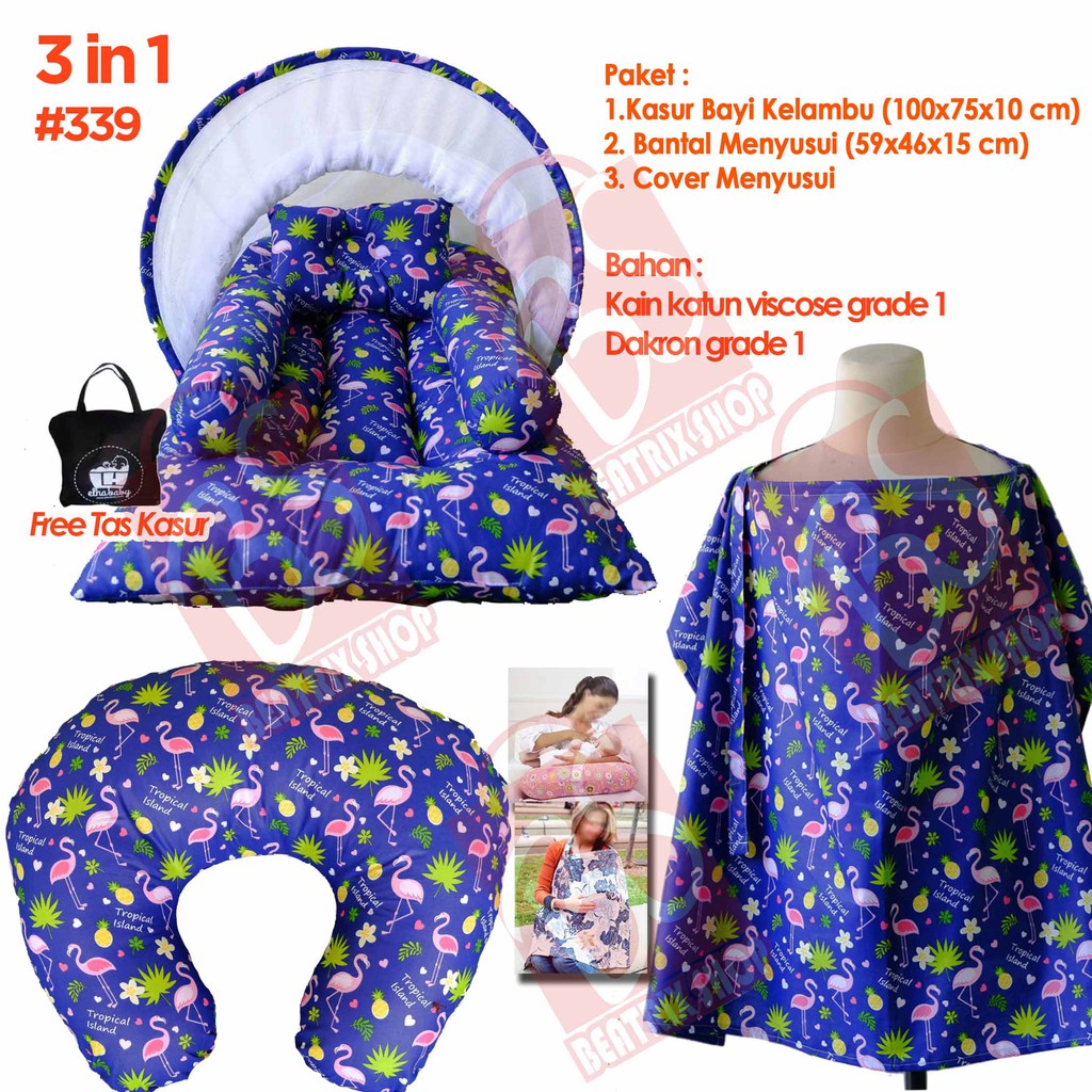 Best motif paket 3 in 1 kasur bayi kelambu apron dan bansui motif doraemon star moon elha baby