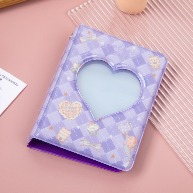 Album Foto Mini Korea Lucu 3inch Heart Square Cover 40slot Tempat Kartu Kpop Photocard Collection Book