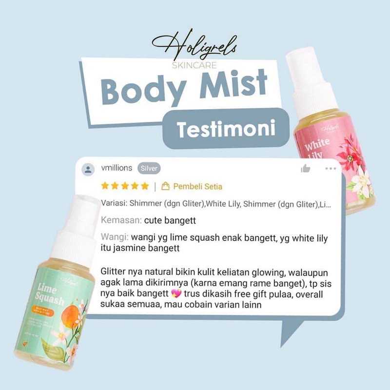 ✨Up Your Look✨ Holigrels Body Mist Deo Spray parfum minyak wangi