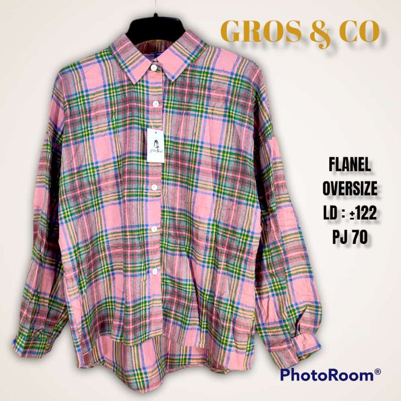 Kemeja Cewek FLaneL gross&co oversize