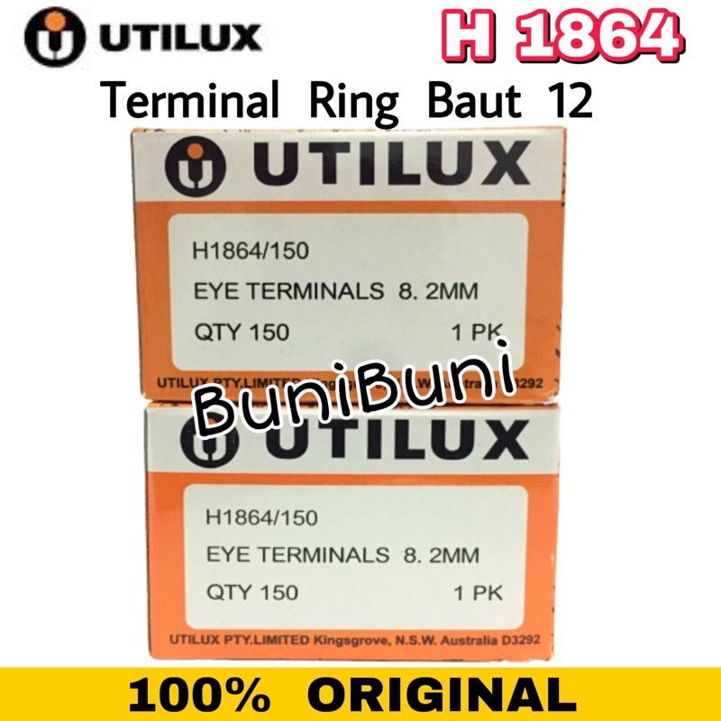 Terminal Skun Utilux Ring Baut 12 H1864 / Ukuran M8 Diameter 8 MM Original (Eceran)