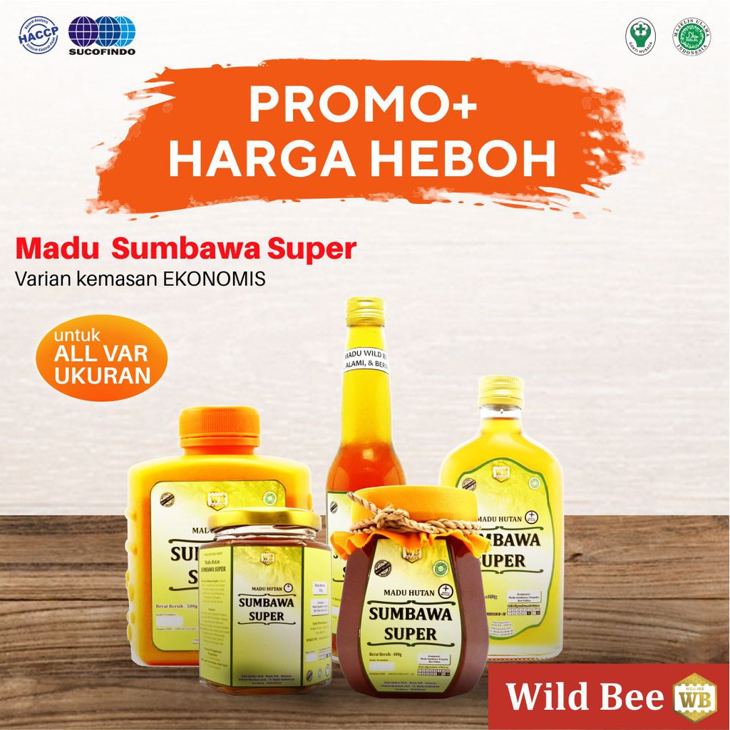 

Madu Sumbawa Super / Lebah Apis Dorsata kemasan sedang -Garansi Asli - Wild Bee