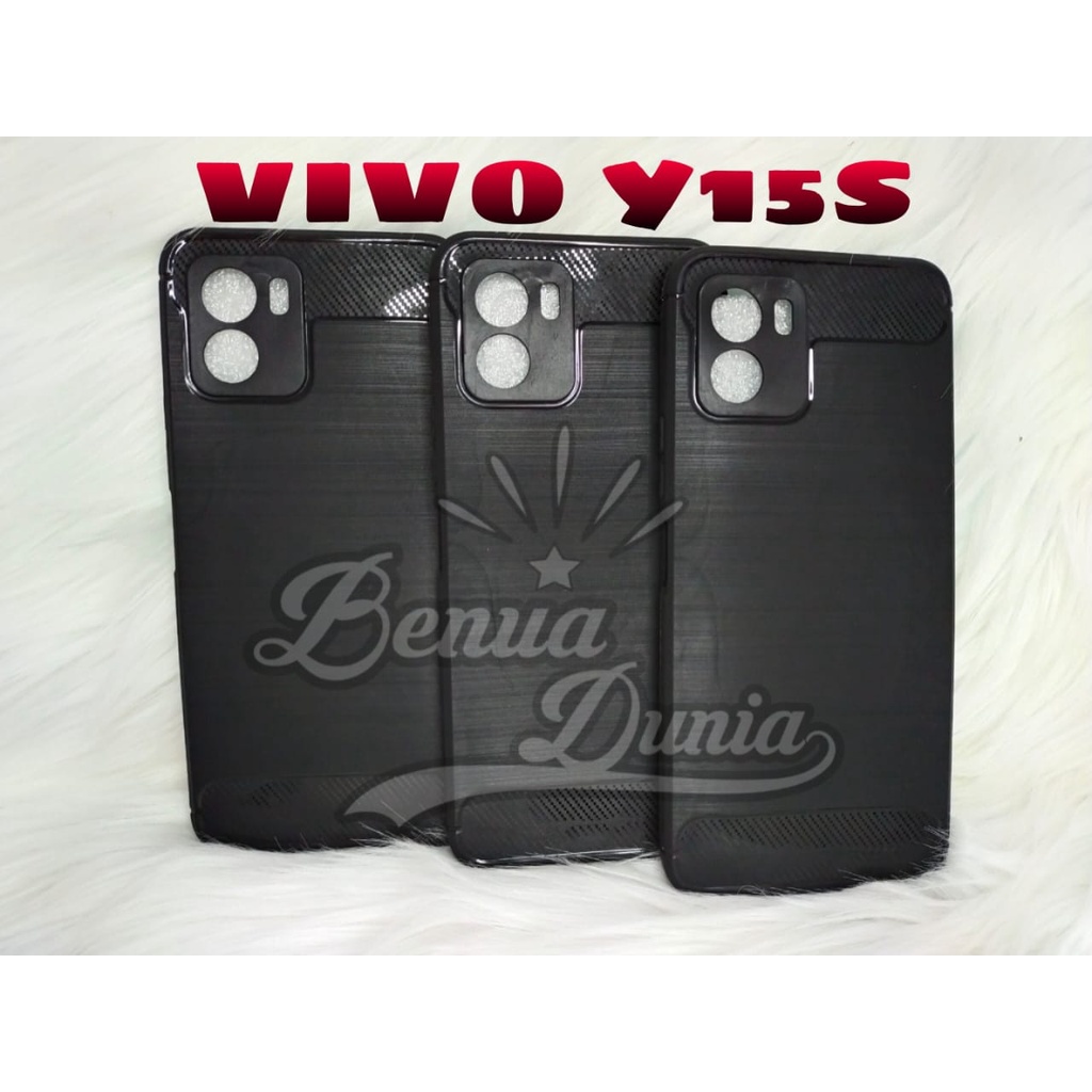 SOFCASE IPAKY KARBON VIVO Y15S//CASE IPAKY KARBON FIBER VIVO Y15S BLACK ONLY - BD