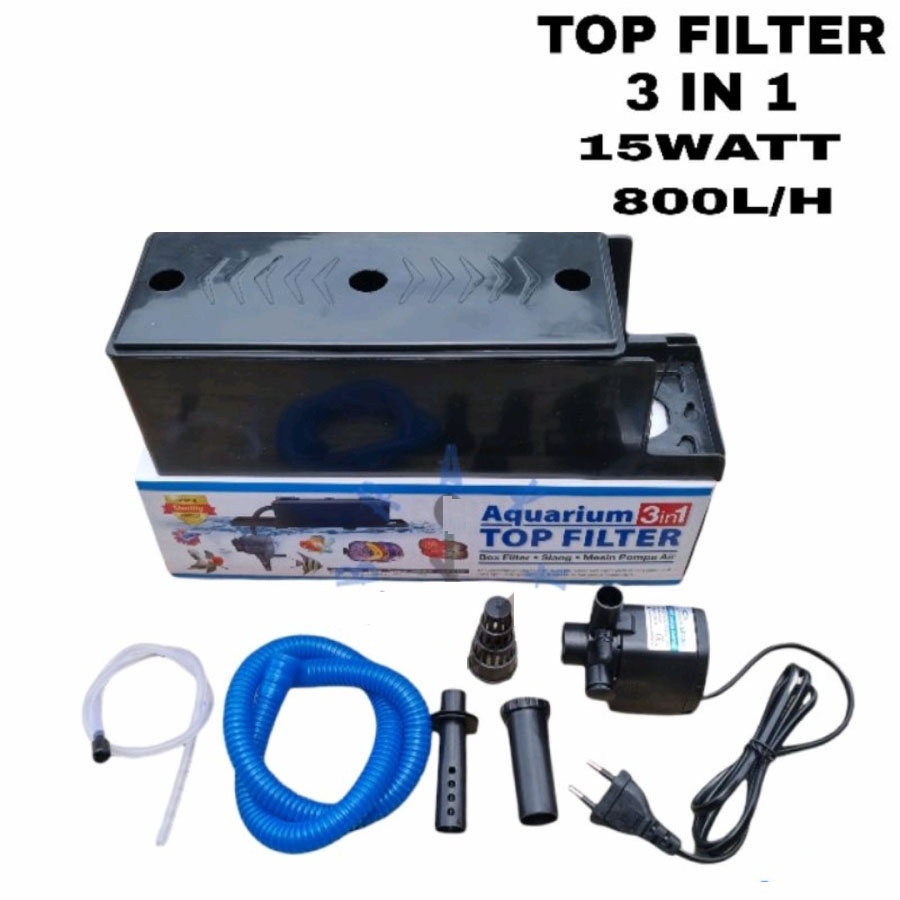 Top Filter Atas Aquarium pompa box filter 3 in 1 ROSSTON